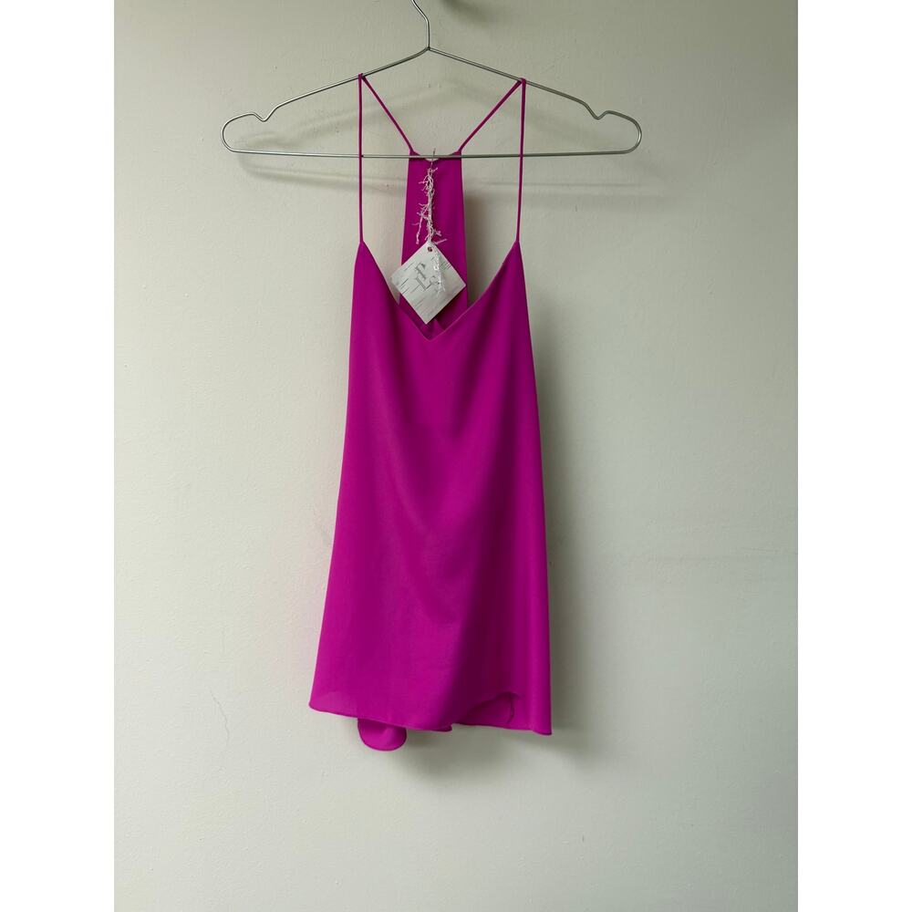 Koko & Palenki Spaghetti Racerback Blouse Top Pink  Chiffon Women's
